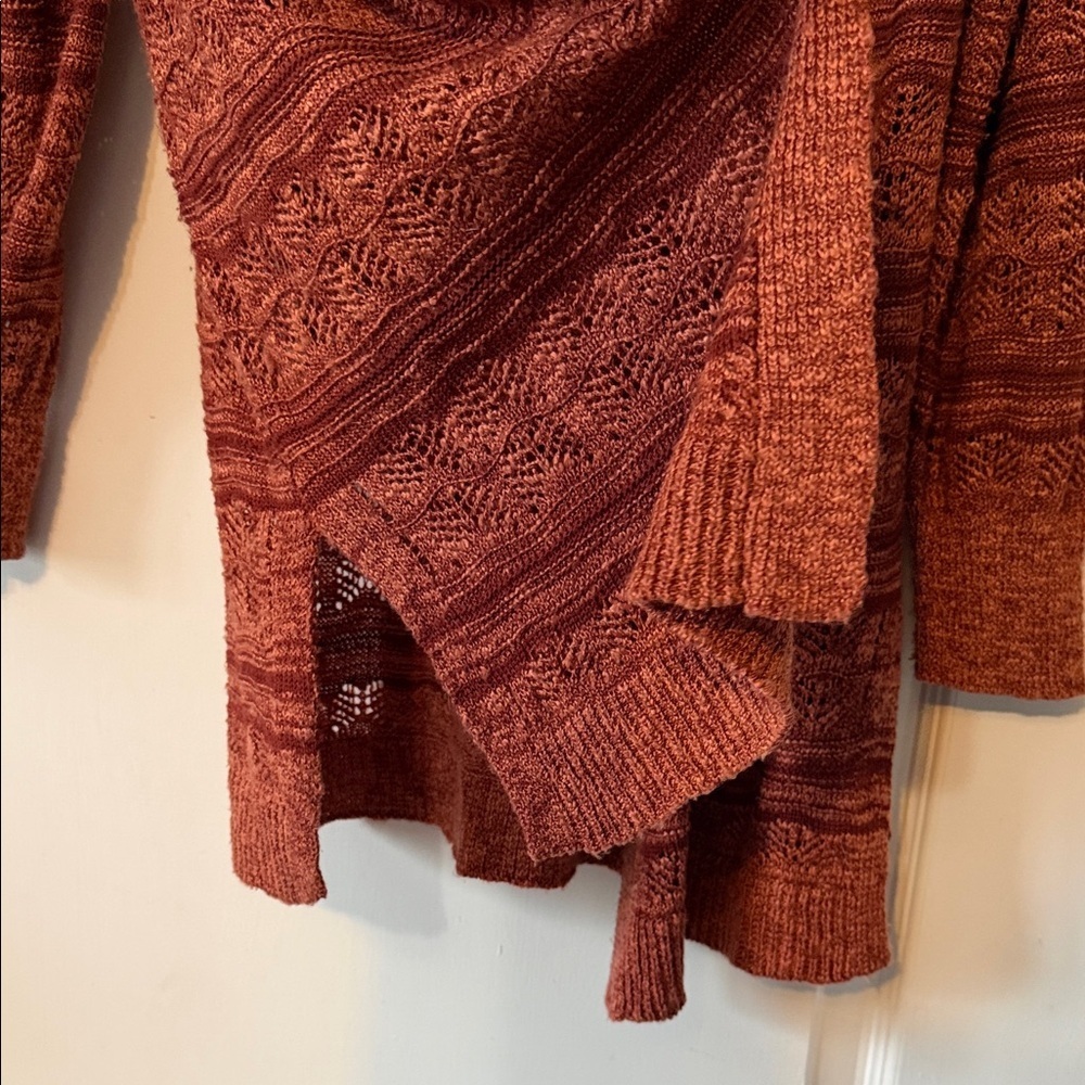 LC Lauren Conrad Women's Knit Cardigan in Rich Rust - Picture 5 of 8